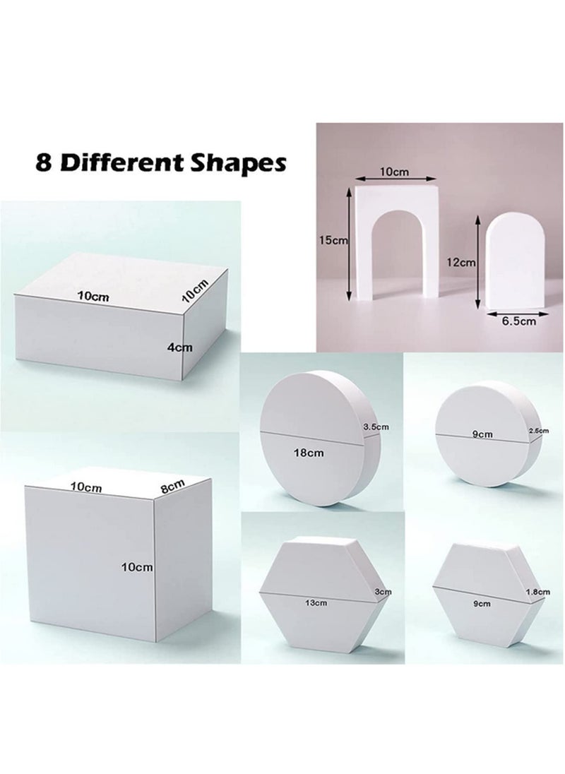 Generic 8PCS 3D Geometric Photography Props Set  Eco-Friendly Hard Foam Background Shapes for Professional Product Photography (Skincare, Cosmetics, Jewelry) -Portable, Lightweight, and Durable  - Image 2