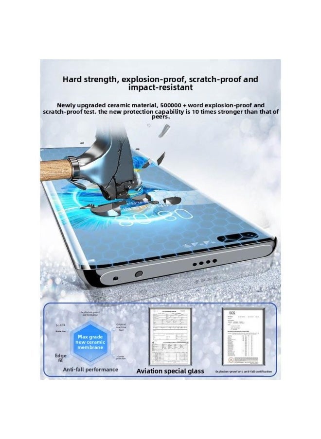 Generic - For HuaweiMate40pro Tempered Film Mate 50 Mobile Phone Film P40 Pro Ceramic P30/P50/P60Pro-Color:Mixed 3-set Ultra-clear 1 Set + 1 Set Of Blue Light + 1 Set Of Anti-peep Second Template, Sensitive Touch Control-Size:For HuaweiMate50rs Porsche Design - Image 1