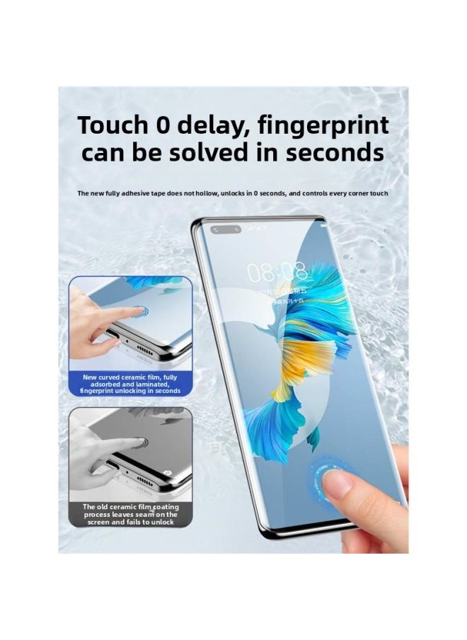 Generic - For HuaweiMate40pro Tempered Film Mate 50 Mobile Phone Film P40 Pro Ceramic P30/P50/P60Pro-Color:Mixed 3-set Ultra-clear 1 Set + 1 Set Of Blue Light + 1 Set Of Anti-peep Second Template, Sensitive Touch Control-Size:For HuaweiMate50rs Porsche Design - Image 1
