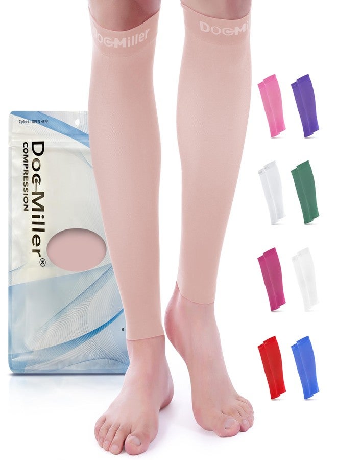 Doc Miller Calf Compression Sleeves for Men & Women, Footless Leg Compression Socks Support for Runners, 15-20mmHg Graduated, Shin Splints, Varicose Veins, Pain Relief & Swelling (1 Pair) - Image 1