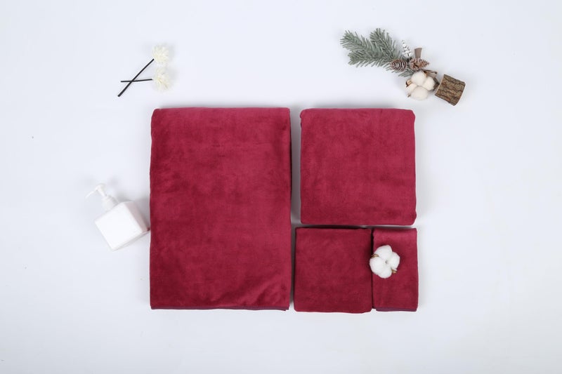 HOUSSE Premium Microfiber Bath Towel - Extra Large 75x150cm Quick Dry Towels for Women Men & Kids | Super Soft Plush 550 GSM | Ultra Absorbent for Home Swimming Sports & Travel (Red Plum) - Image 2