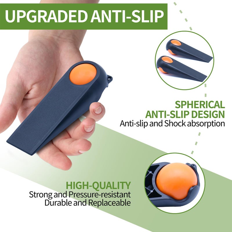 COVERCORNER Door Stoppers for Bottom of Door, Rubber Door Stopper Wedges, Door Holders for All Types of Surfaces, 2 Pack Magic Ball Door Stops, 5 inch, Black and Orange - Image 4