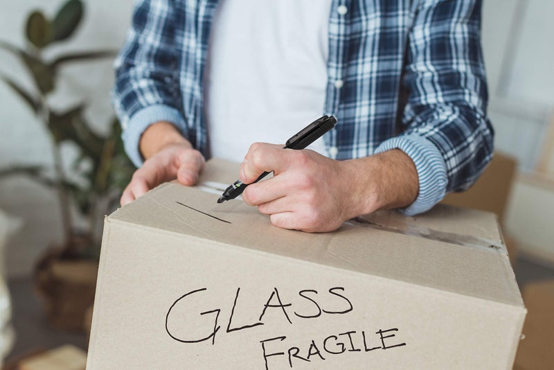 Pentel ماركر دائم قابل للسحب وإعادة التعبئة من بينتل Handy-Line S، طرف مائل، أسطوانة زرقاء، حبر أزرق، علبة من 12 (NXS15-C) - Image 5