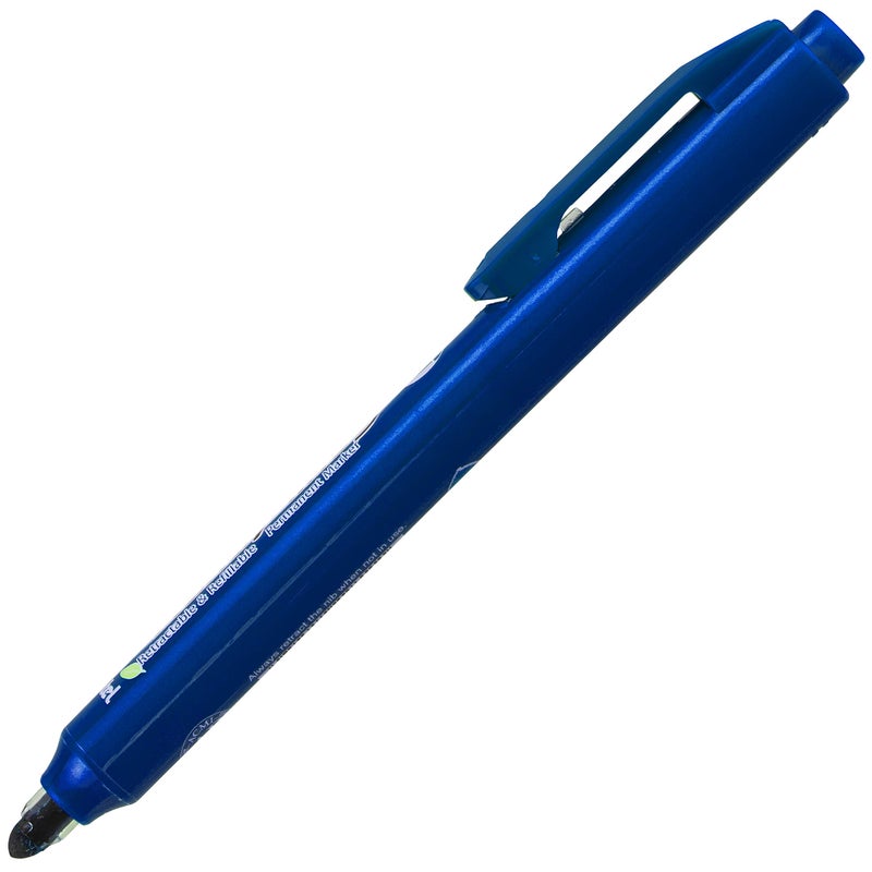 Pentel ماركر دائم قابل للسحب وإعادة التعبئة من بينتل Handy-Line S، طرف مائل، أسطوانة زرقاء، حبر أزرق، علبة من 12 (NXS15-C) - Image 4