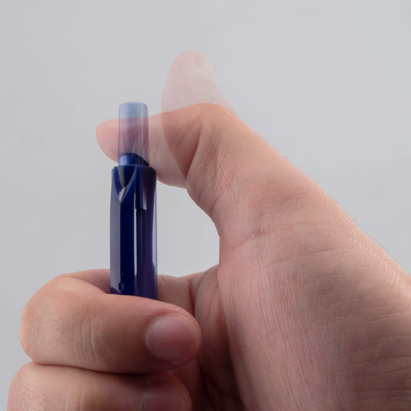 Pentel ماركر دائم قابل للسحب وإعادة التعبئة من بينتل Handy-Line S، طرف مائل، أسطوانة زرقاء، حبر أزرق، علبة من 12 (NXS15-C) - Image 3