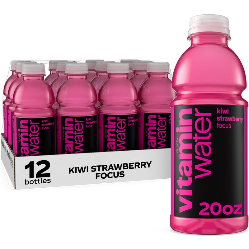 VITAMIN WATER vitaminwater Focus Kiwi Strawberry Nutrient Enhanced Flavored Water Beverage 20 fl oz Bottles 12 Pack - Image 3