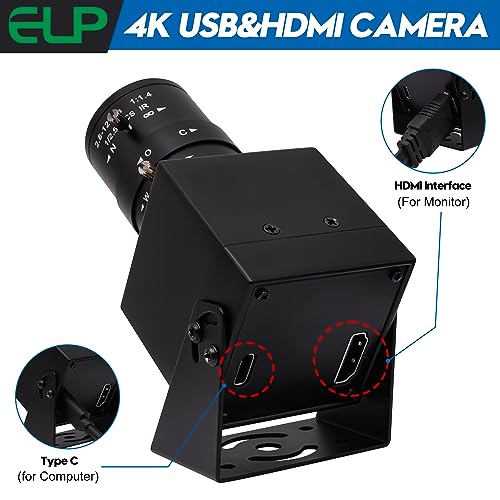 ELP 4K HDMI USB Camera - 2.8-12mm 4X Zoom Webcam With Manual Adjustment for Computer, TV, Projector, Monitor - Image 2