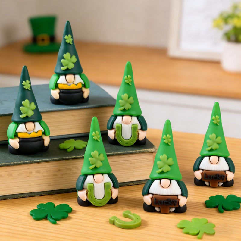 letesult 60PCS Mini St Patrick's Day Gnomes Figurines, Tiny Gnomes Figures Spring Irish Leprechaun Decor Small Statues to Hide and Seek, Miniature St Patricks Gnome Ornaments Decorations for Home Table Decor - Image 4