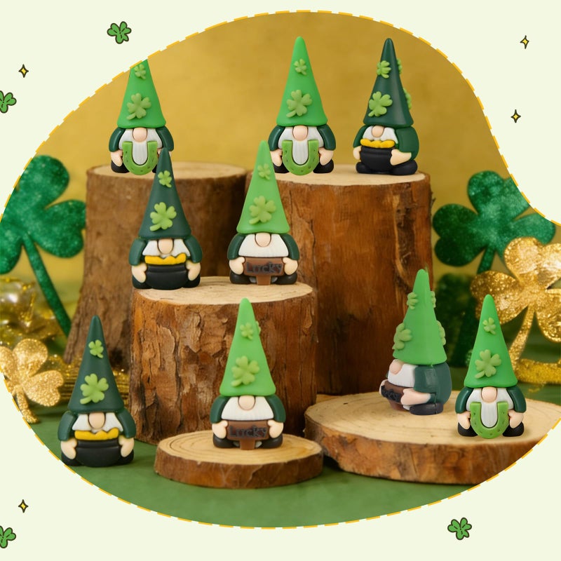 letesult 60PCS Mini St Patrick's Day Gnomes Figurines, Tiny Gnomes Figures Spring Irish Leprechaun Decor Small Statues to Hide and Seek, Miniature St Patricks Gnome Ornaments Decorations for Home Table Decor - Image 5
