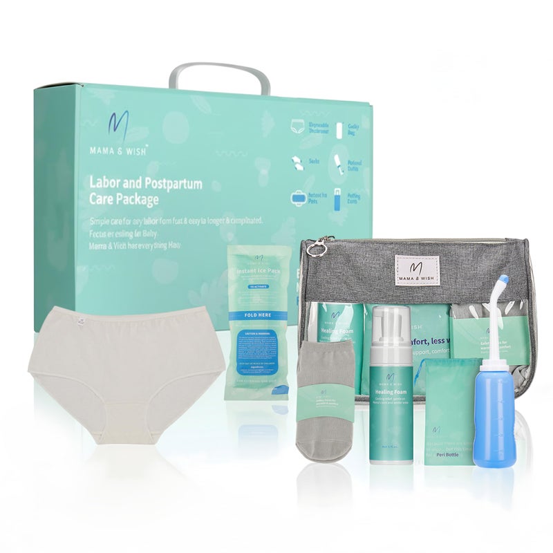 Mama & Wish Mama Wish Postpartum Essentials Kit Labor and Delivery Essentials for Moms After Birth Postpartum Recovery Kit Includes Peri Bottle Witch Hazel Comfy Garments More - Image 3