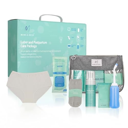Mama & Wish Mama Wish Postpartum Essentials Kit Labor and Delivery Essentials for Moms After Birth Postpartum Recovery Kit Includes Peri Bottle Witch Hazel Comfy Garments More - Image 2