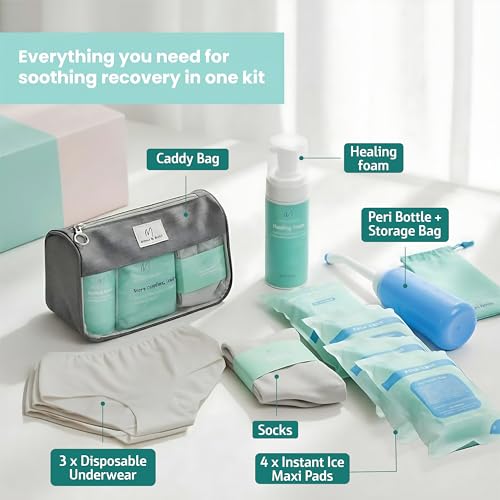 Mama & Wish Mama Wish Postpartum Essentials Kit Labor and Delivery Essentials for Moms After Birth Postpartum Recovery Kit Includes Peri Bottle Witch Hazel Comfy Garments More - Image 5