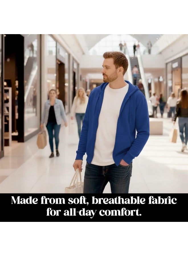 PRINTSHOP4ME Men’s Hoodie With Zipper – Cotton Hooded Neck | Long Sleeve With Kangaroo Pocket | Warm Everyday Wear For Travel,Sports,Work,Outdoor Walks And Casual Outfits - Image 4