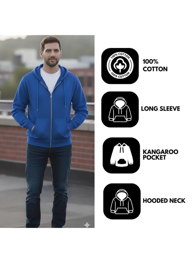 PRINTSHOP4ME Men’s Hoodie With Zipper – Cotton Hooded Neck | Long Sleeve With Kangaroo Pocket | Warm Everyday Wear For Travel,Sports,Work,Outdoor Walks And Casual Outfits - Image 5