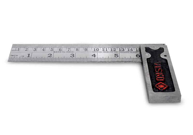 Visko Tools 232 Try Square | Multifunctional Combination Angle Ruler | Stainless Steel Adjustable | Combination Square | Right Angle Ruler | Silver Color | 8 Inch | - Image 1