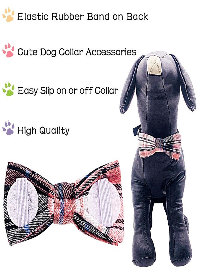 PET SHOW 8pcs Plaid Small Dogs Collar Bow Ties Puppies Cats Collar Charms Accessories Slides Attachment Bowties for Birthday Wedding Parties Assorted - Image 2