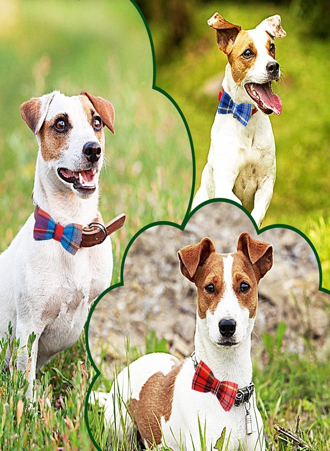 PET SHOW 8pcs Plaid Small Dogs Collar Bow Ties Puppies Cats Collar Charms Accessories Slides Attachment Bowties for Birthday Wedding Parties Assorted - Image 4