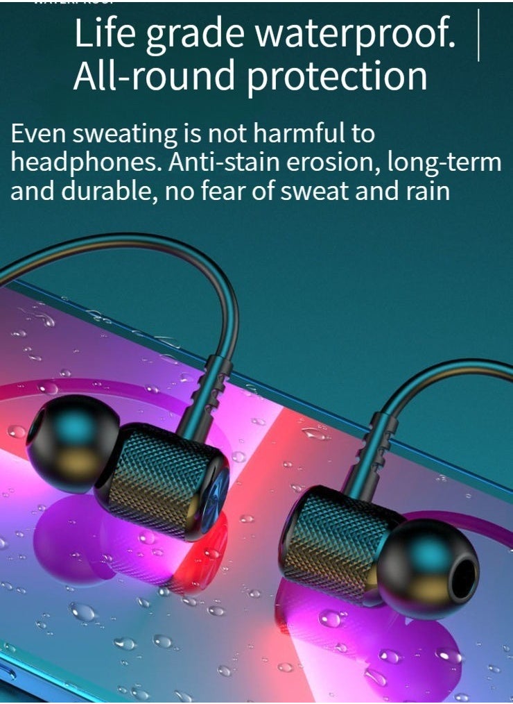 Generic New Bluetooth wireless headset hanging neck sports binaural in-ear neck hanging ultra-long standby life wireless Bluetooth headset black  - Image 3