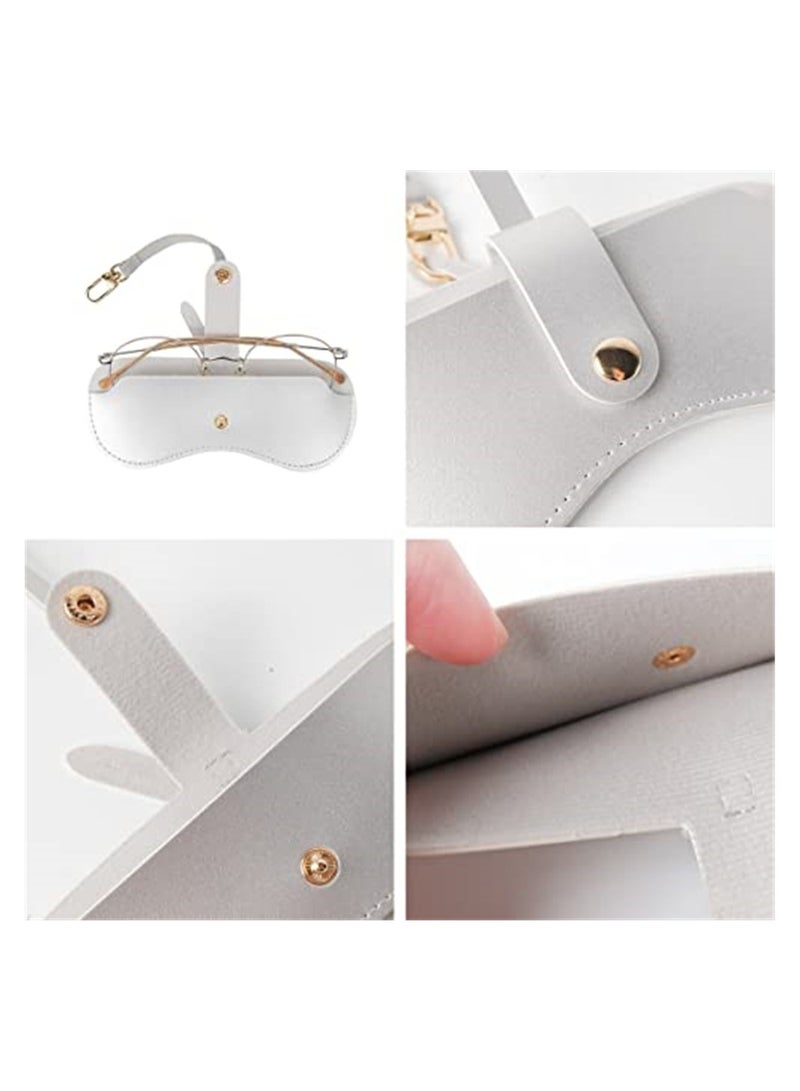 Excefore 2 Pack Portable Slim Soft Leather Sunglasses Pouch, Storage  Leather Eyewear Sleeve for Women - Image 5