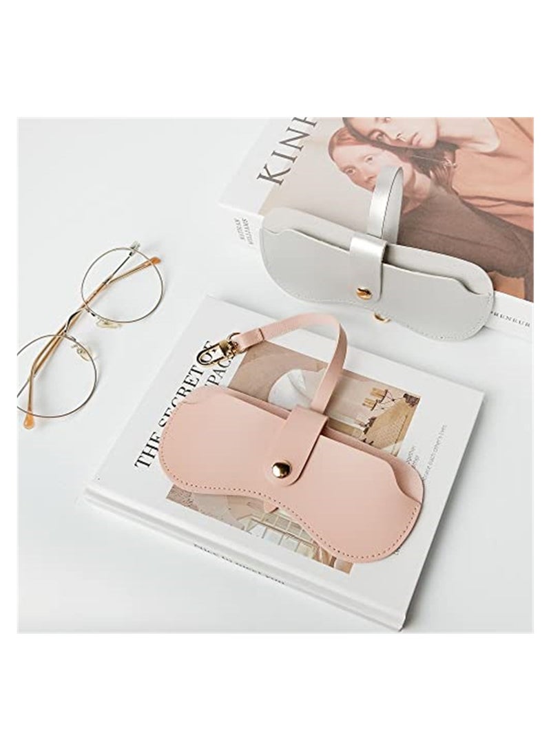 Excefore 2 Pack Portable Slim Soft Leather Sunglasses Pouch, Storage  Leather Eyewear Sleeve for Women - Image 3