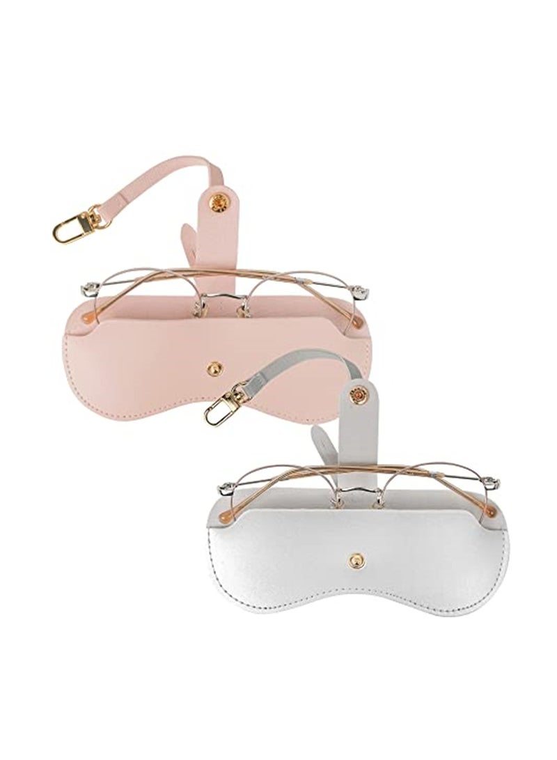 Excefore 2 Pack Portable Slim Soft Leather Sunglasses Pouch, Storage  Leather Eyewear Sleeve for Women - Image 1