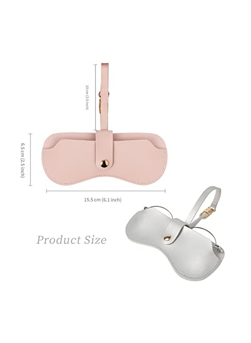 Excefore 2 Pack Portable Slim Soft Leather Sunglasses Pouch, Storage  Leather Eyewear Sleeve for Women - Image 2