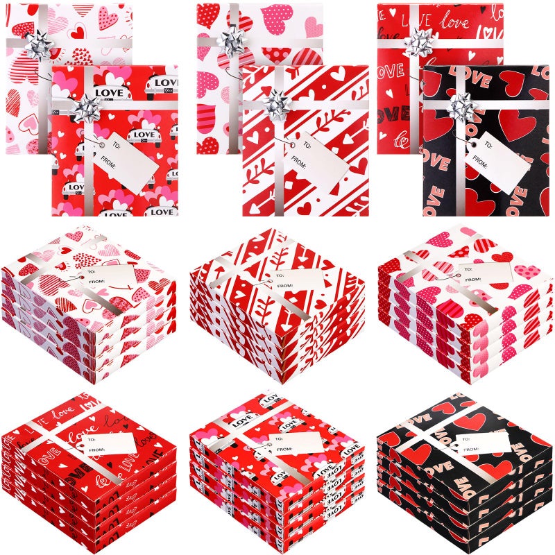 Blulu 24 Sets Valentine's Day Gift Card Boxes Valentines Gift Card Holder with Bows Mini Favor Boxes for Birthday Party Favor Supplies - Image 1
