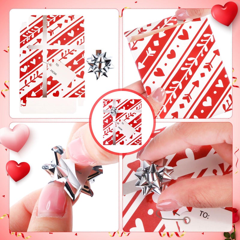 Blulu 24 Sets Valentine's Day Gift Card Boxes Valentines Gift Card Holder with Bows Mini Favor Boxes for Birthday Party Favor Supplies - Image 4