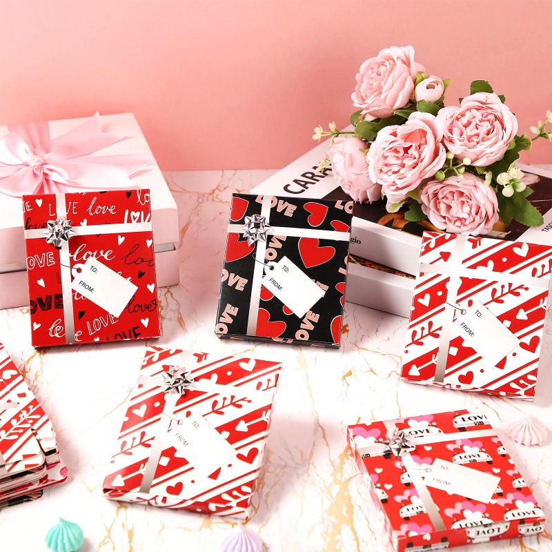Blulu 24 Sets Valentine's Day Gift Card Boxes Valentines Gift Card Holder with Bows Mini Favor Boxes for Birthday Party Favor Supplies - Image 3
