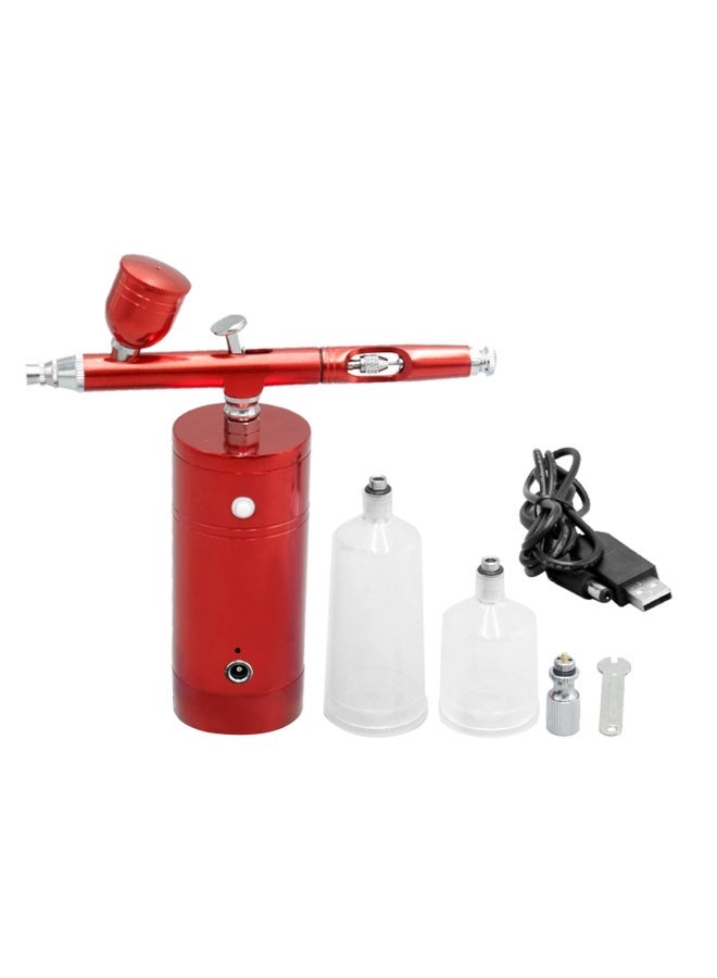 NIBEMINENT Portable Rechargeable USB Airbrush Kit Red 19.00X6.00X17.00cm - Image 1