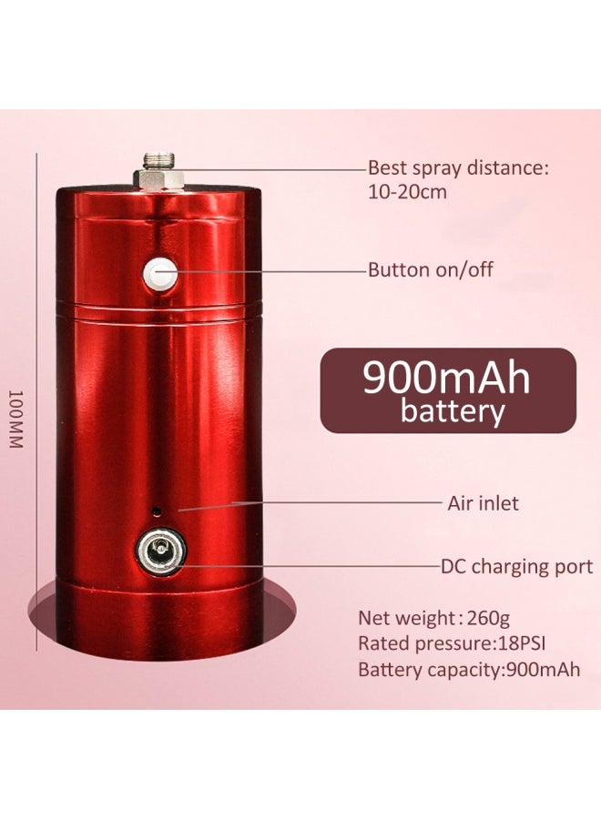 NIBEMINENT Portable Rechargeable USB Airbrush Kit Red 19.00X6.00X17.00cm - Image 2