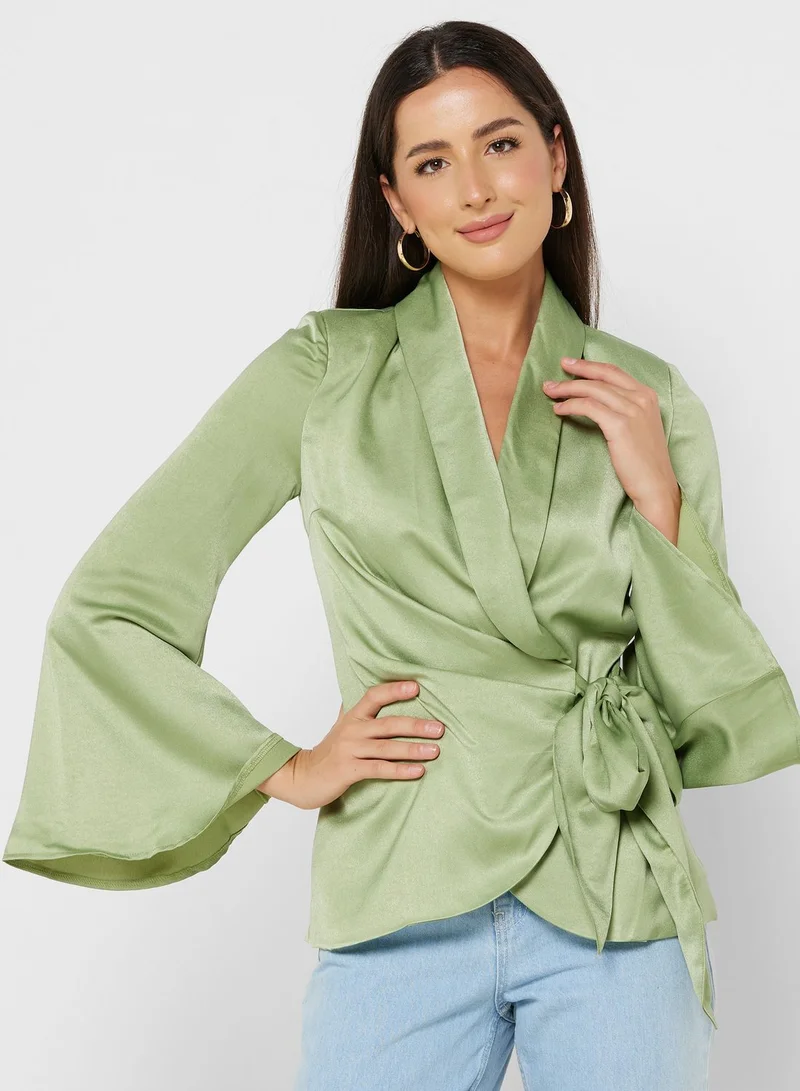 ELLA Wrap Belted Blazer