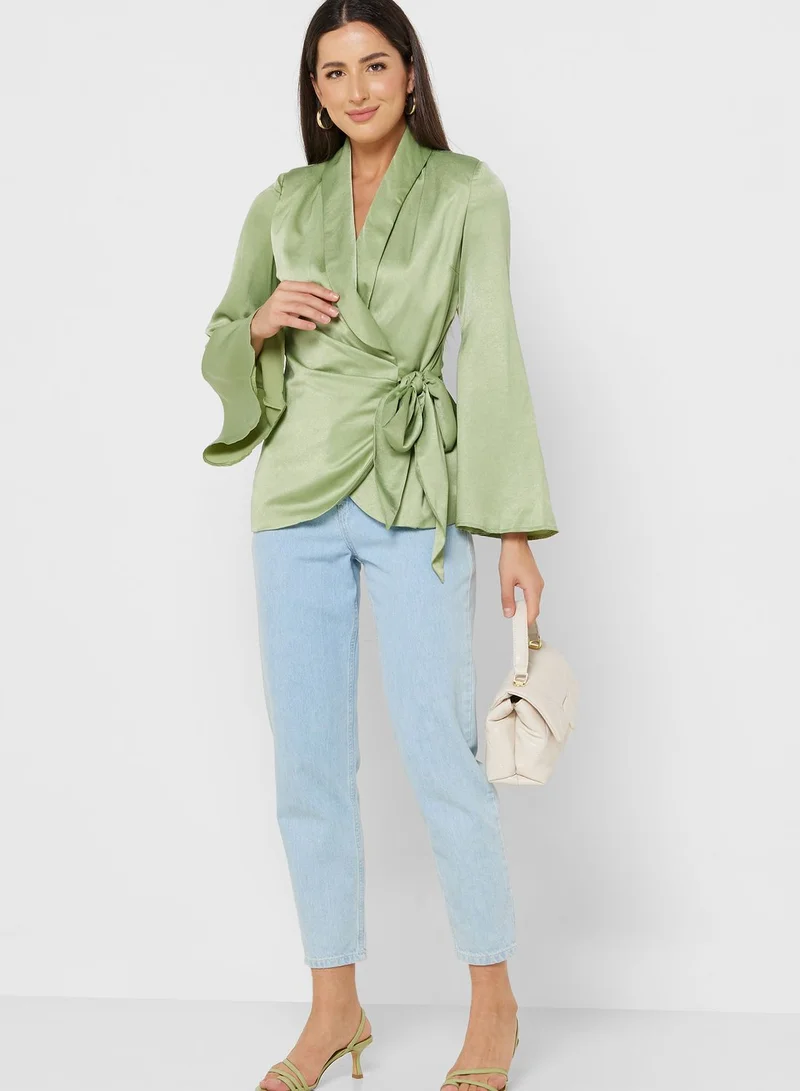 ELLA Wrap Belted Blazer