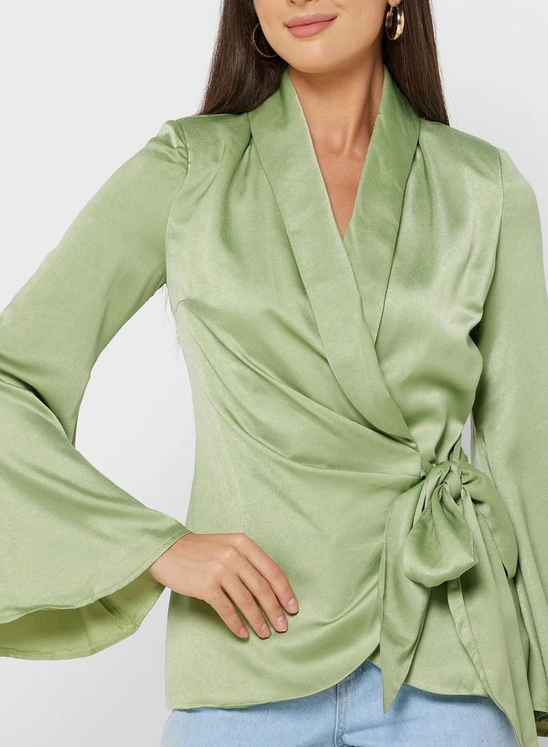 ELLA Wrap Belted Blazer