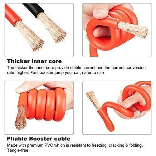 JUGTE Car Heavy Duty Auto Jumper Cable Battery Booster Wire Clamp with Alligator Wire Emergency Car Battery Charging Booster Cables for car Truck Battery Chargers to Start for Engine (3000 AMP) - Image 5