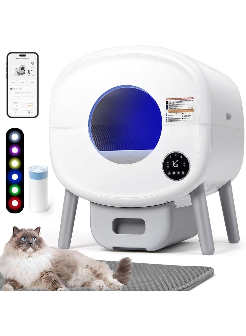 Automatic Cat Litter Box Self Cleaning for Multiple Cats – XL Smart Litter Box with App Control, Odor-Free Waste Disposal, Quiet Operation, Safety Sensors, Compatible with Clumping Litter - Image 1