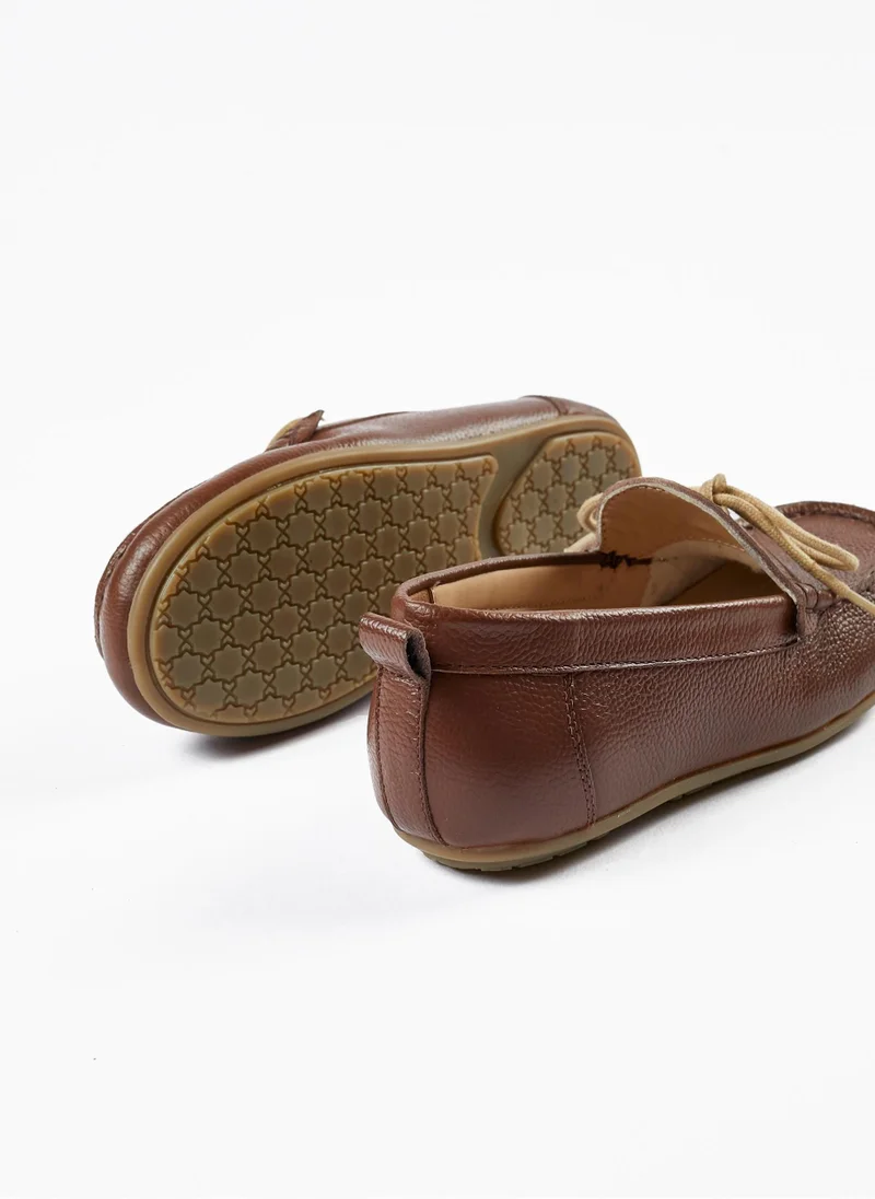 زيبي Zippy Leather Deck Shoes For Boys