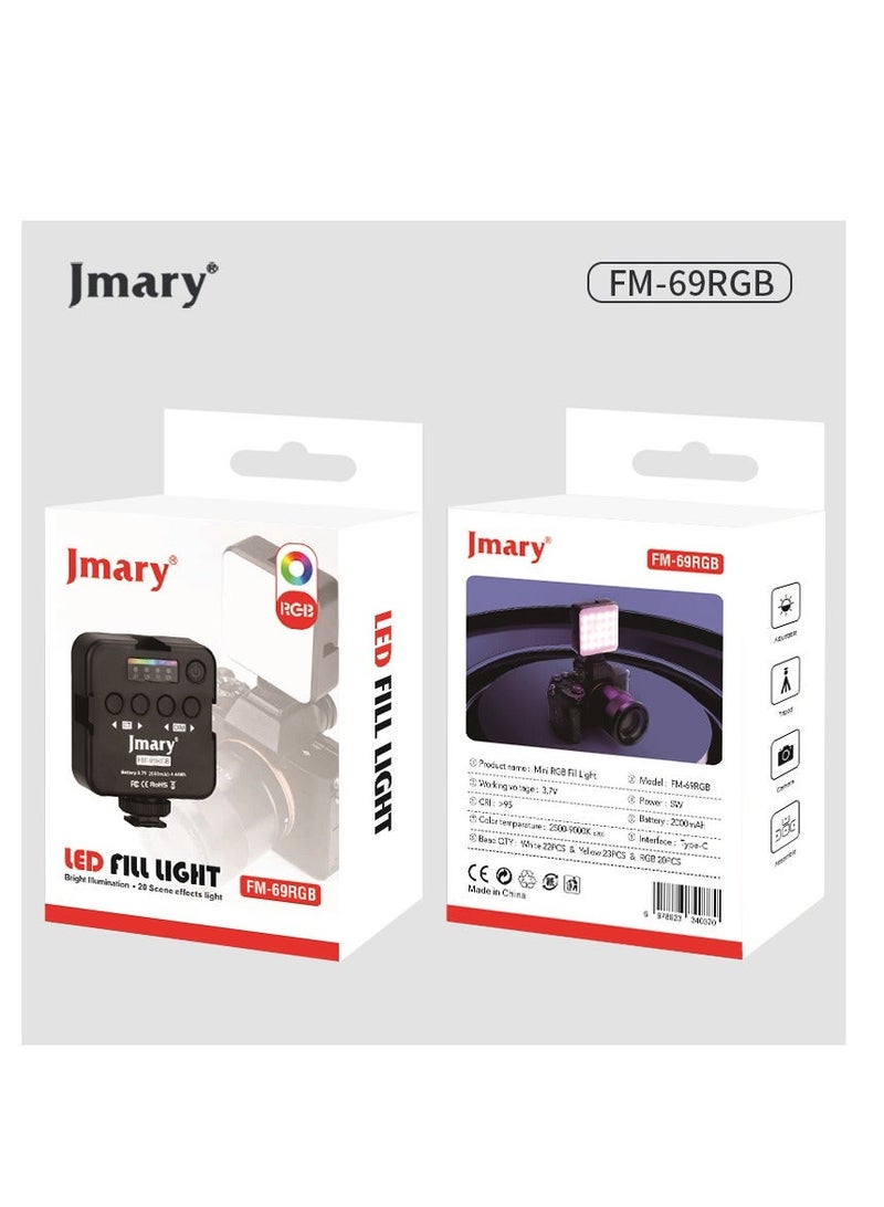 جيه ماري مصباح فيديو صغير محمول بتقنية RGB من Jmary FM-69RGB، مناسب للكاميرا - Image 3