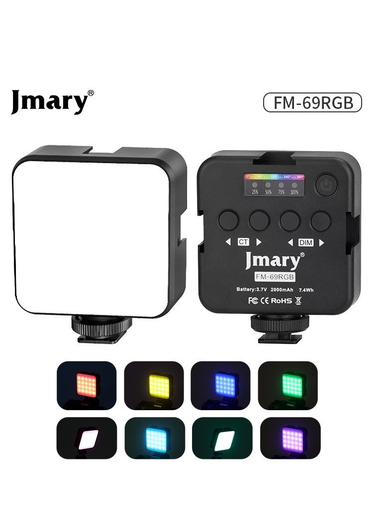 جيه ماري مصباح فيديو صغير محمول بتقنية RGB من Jmary FM-69RGB، مناسب للكاميرا - Image 1