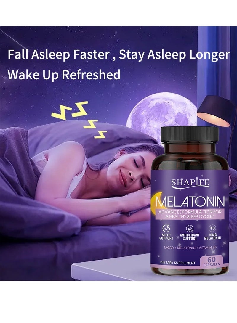 SHAPIEE Melatonin Fast Dissolve Nighttime Sleep Aid Natural Berry Flavor Vegetarian, Non-Gmo, Gluten Free，Tablets，Fast Sleep Aid， Sound Sleep Capsules 60 Tablets - Image 3