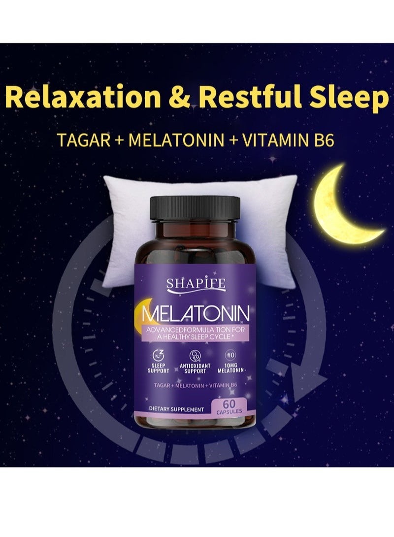 SHAPIEE Melatonin Fast Dissolve Nighttime Sleep Aid Natural Berry Flavor Vegetarian, Non-Gmo, Gluten Free，Tablets，Fast Sleep Aid， Sound Sleep Capsules 60 Tablets - Image 1