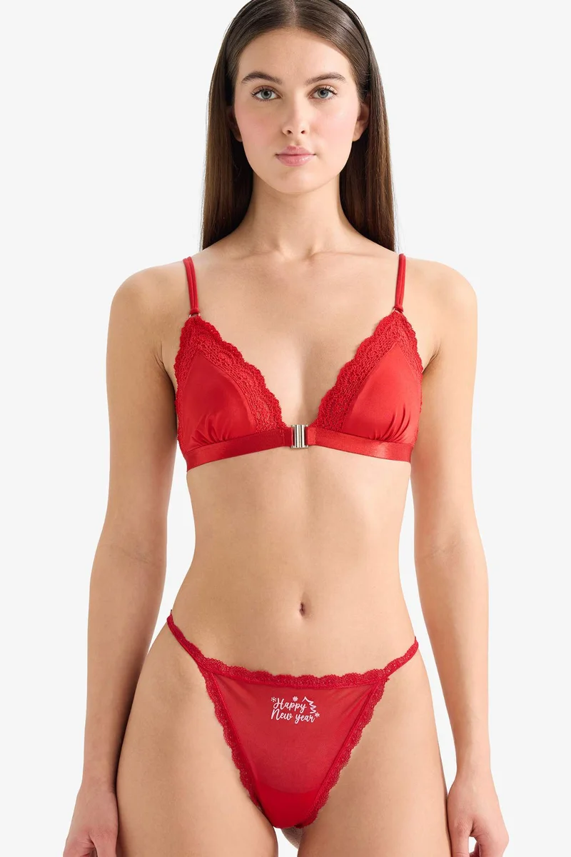 ديفاكتو Thong with lace details