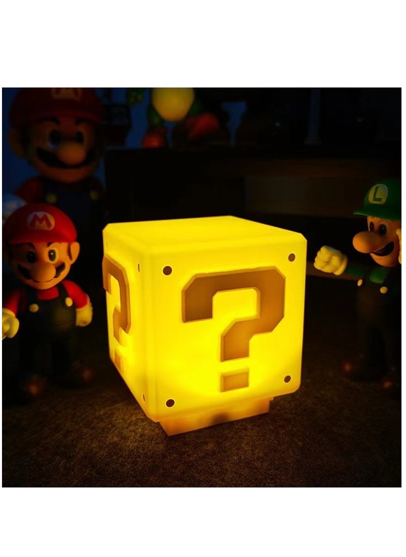 Paladone - Super Mario Bros Toys Illusion Night Light for Kids Controllable Sound Question Square LED Night Lamp Beside Lamp Gifts for Kids & Game Fans Mario Room Decorations Kids Lamp - Image 1