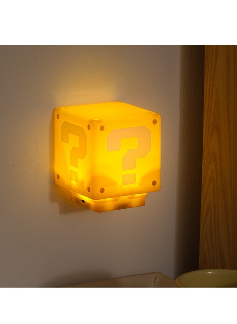 Paladone - Super Mario Bros Toys Illusion Night Light for Kids Controllable Sound Question Square LED Night Lamp Beside Lamp Gifts for Kids & Game Fans Mario Room Decorations Kids Lamp - Image 1