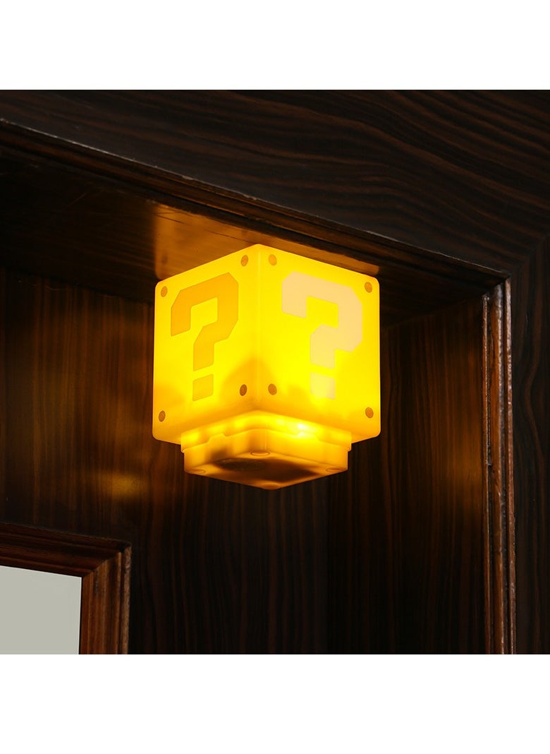 Paladone - Super Mario Bros Toys Illusion Night Light for Kids Controllable Sound Question Square LED Night Lamp Beside Lamp Gifts for Kids & Game Fans Mario Room Decorations Kids Lamp - Image 1