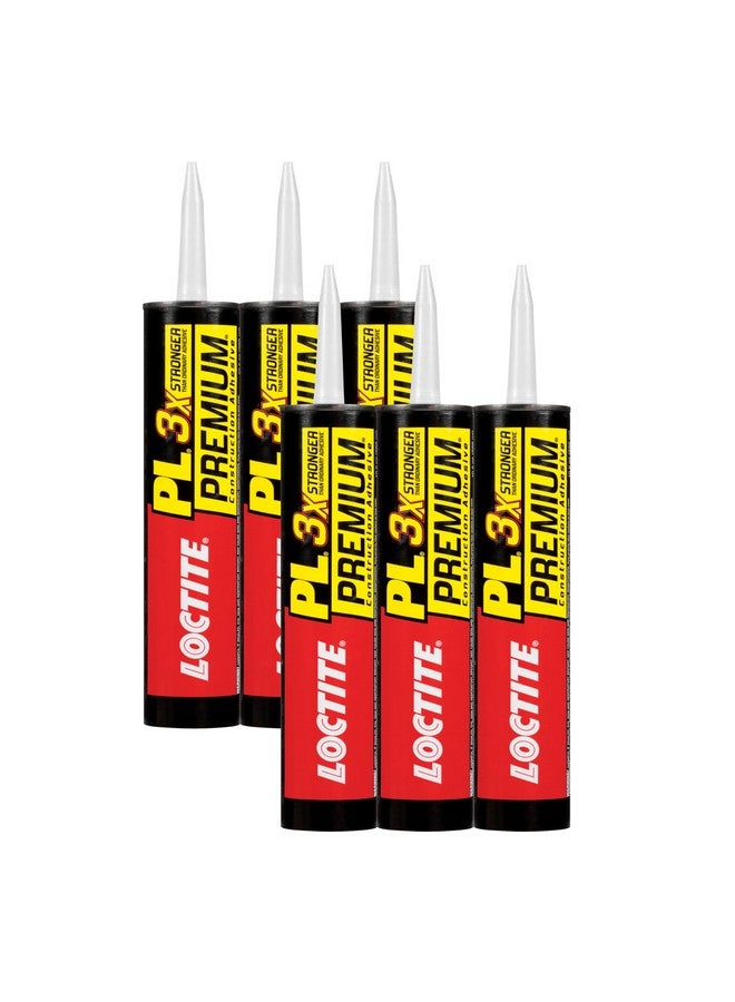 لوكتيت لاصق بناء ممتاز من البولي يوريثان من لوكتايت بي إل، غراء بناء متعدد الاستخدامات للخشب والخرسانة والحجر والمعادن وغيرها - 10 أونصة سائلة، عبوة من 6 قطع - Image 1
