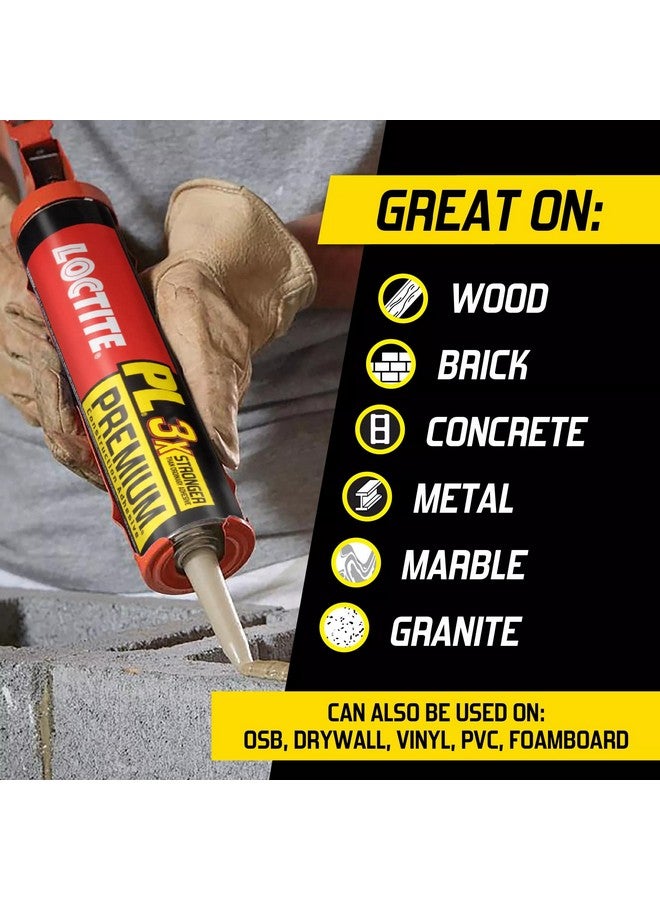 لوكتيت لاصق بناء ممتاز من البولي يوريثان من لوكتايت بي إل، غراء بناء متعدد الاستخدامات للخشب والخرسانة والحجر والمعادن وغيرها - 10 أونصة سائلة، عبوة من 6 قطع - Image 3
