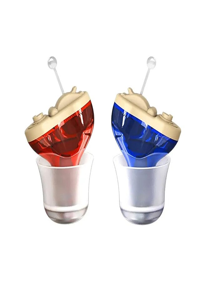 HP SOUND PLUS HEARING AID HP 910 CIC HEARING AMPLIFIER FOR MODERATE HEARING LOSS MINI CIC (RED & BLUE) - Image 1