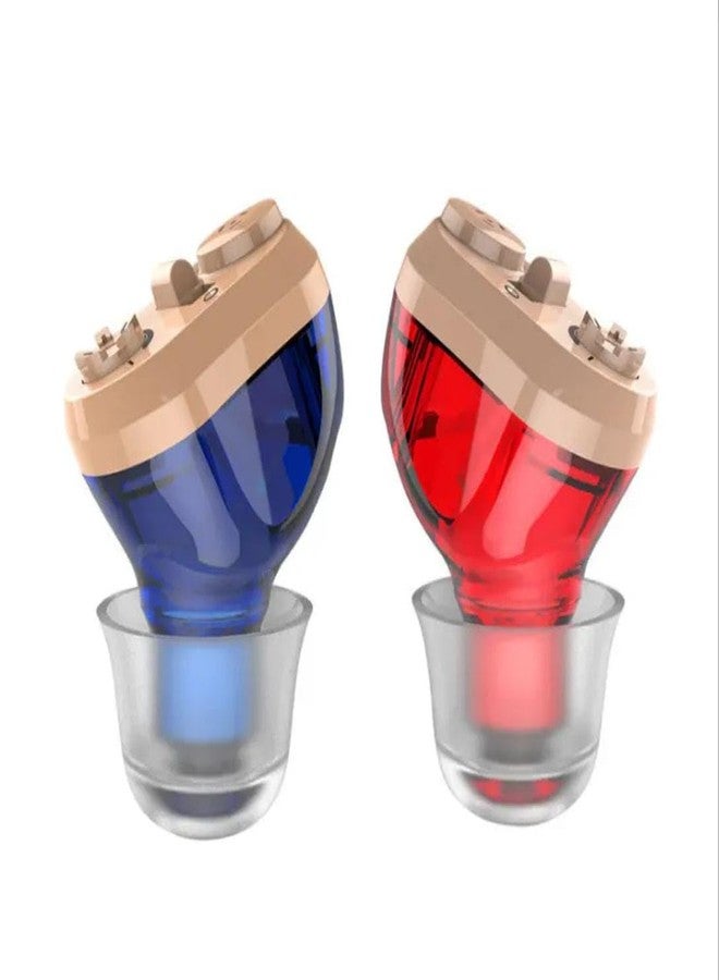 HP SOUND PLUS HEARING AID HP 910 CIC HEARING AMPLIFIER FOR MODERATE HEARING LOSS MINI CIC (RED & BLUE) - Image 3
