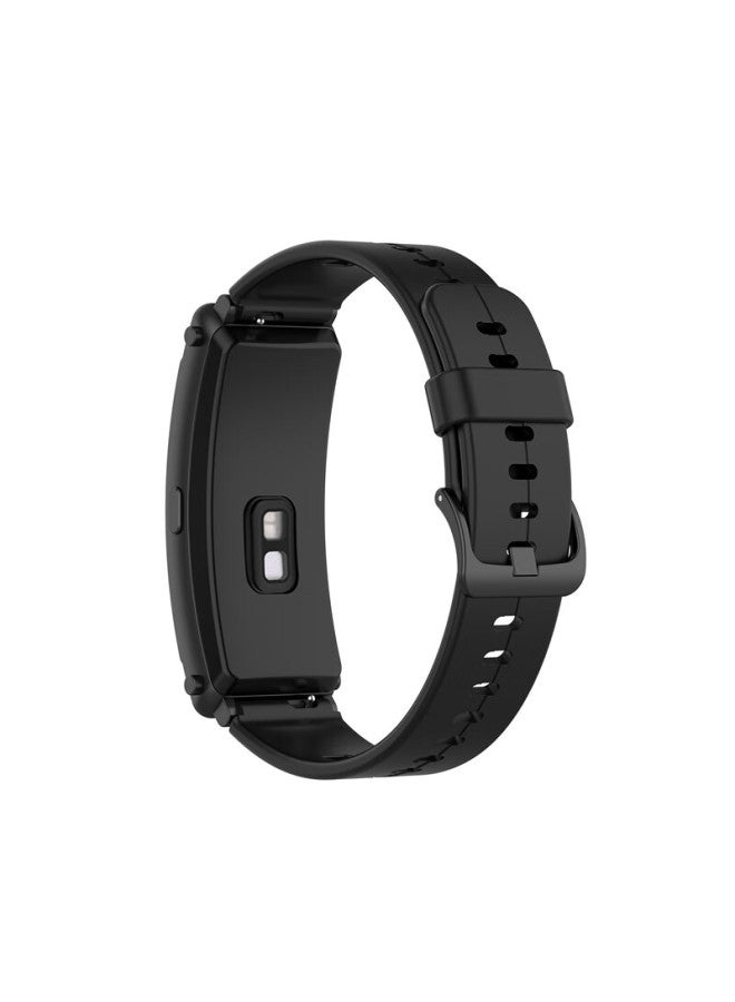 Kmaxai Compatible Silicone Watch Band For Huawei Band B7/B6/B3, Watch Fit Mini Sports Watch Strap, Keep B4 Band Fresh Replacement Wristband, Black - Image 5